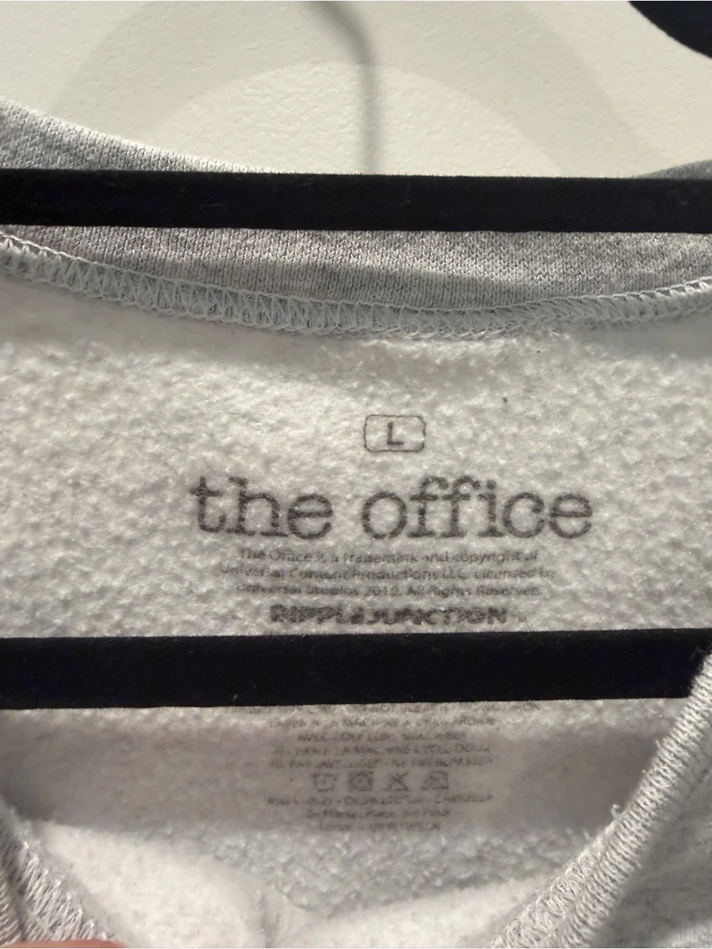 Urban Outfitters Gray Crewneck Sweatshirt with Blue DUNDER MIFFLIN Logo